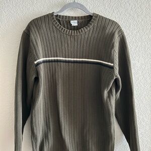 Old Navy Green Crewneck Sweater with Ribbed Texture